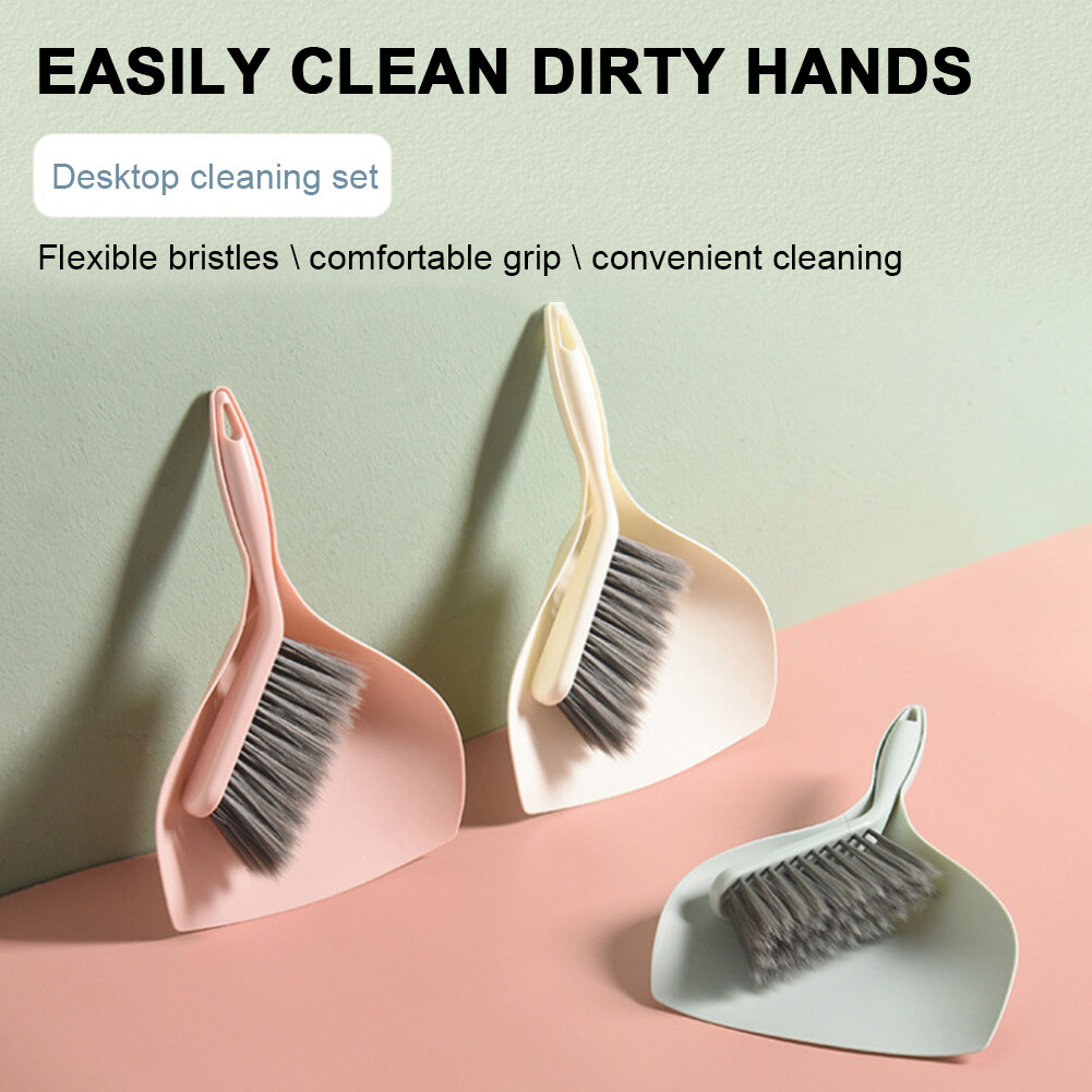 Mini Cleaning Brush Small Broom Dustpan Set Home Office Desktop Garbage Sweeper