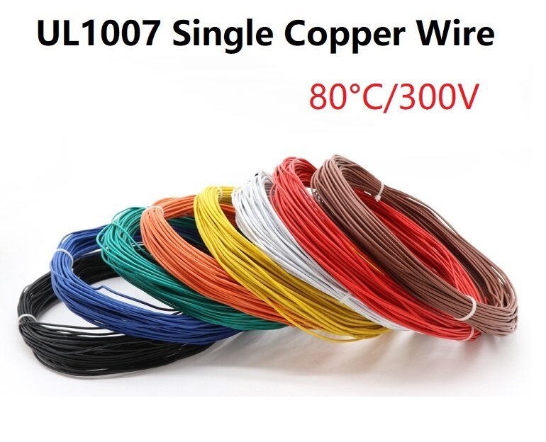 UL1007 PVC 20AWG Tinned Copper Single Core Wire Cable Line 10Meter
