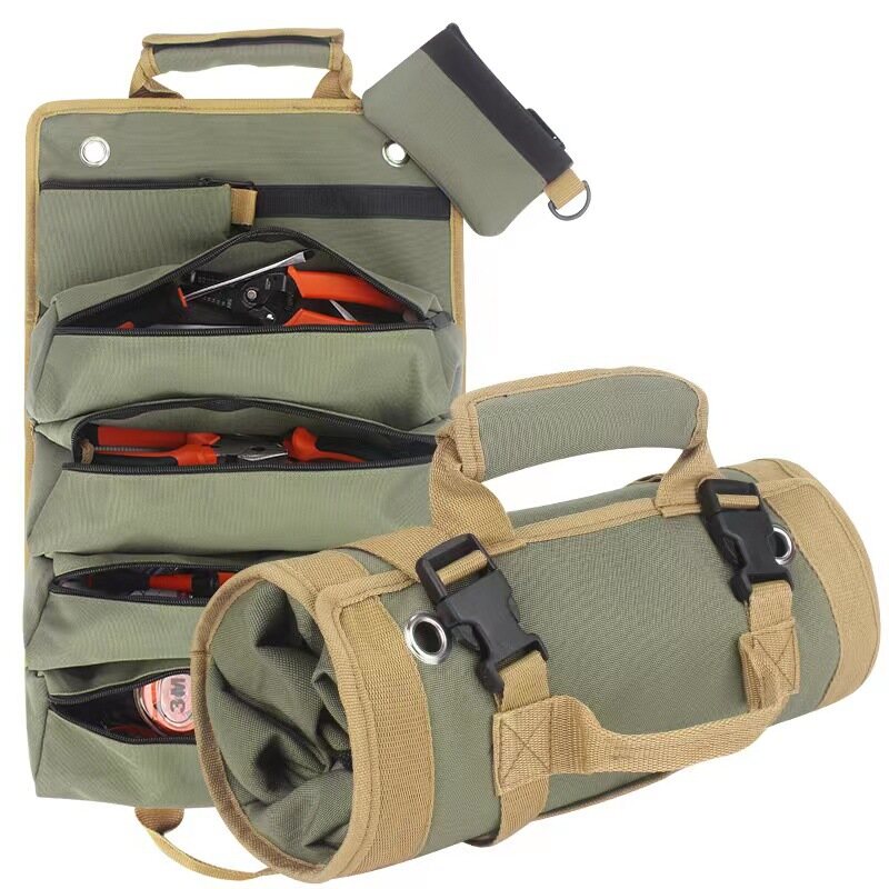 Electrician tool kit, roll type, electrician woodworking storage bag, car mounted hardware tool kit