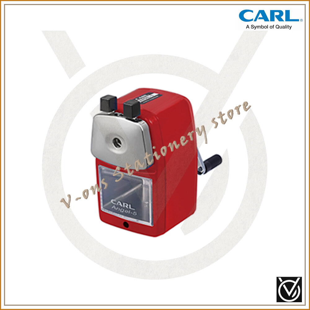 CARL Angel-5 Hand Cranked Pencil Sharpener A5RY Red