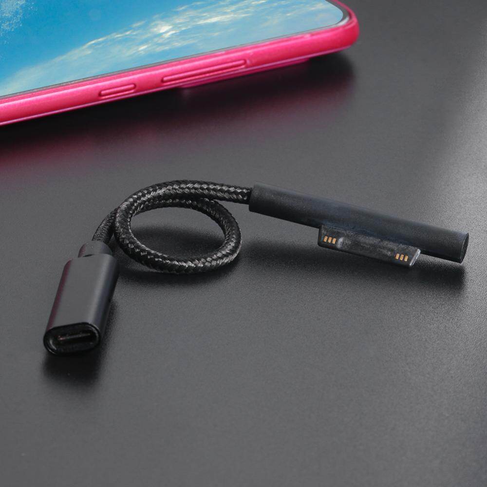 Braided 65W PD Fast Charging USB Type C Female Cable for Microsoft Surface Pro 5 Computer Accessory