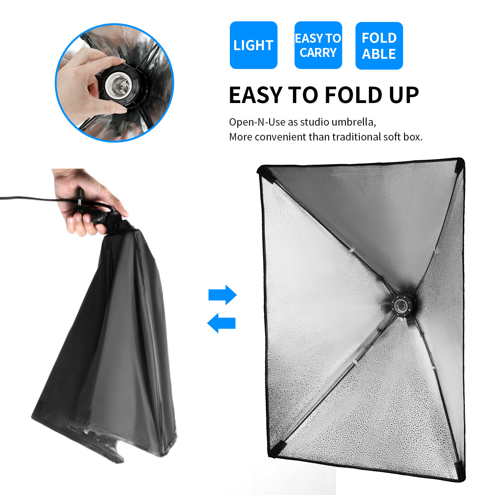 Selens 2X 135W LED hộp mềm Softbox chụp ảnh chiếu sáng liên tục Kit đứng Studio