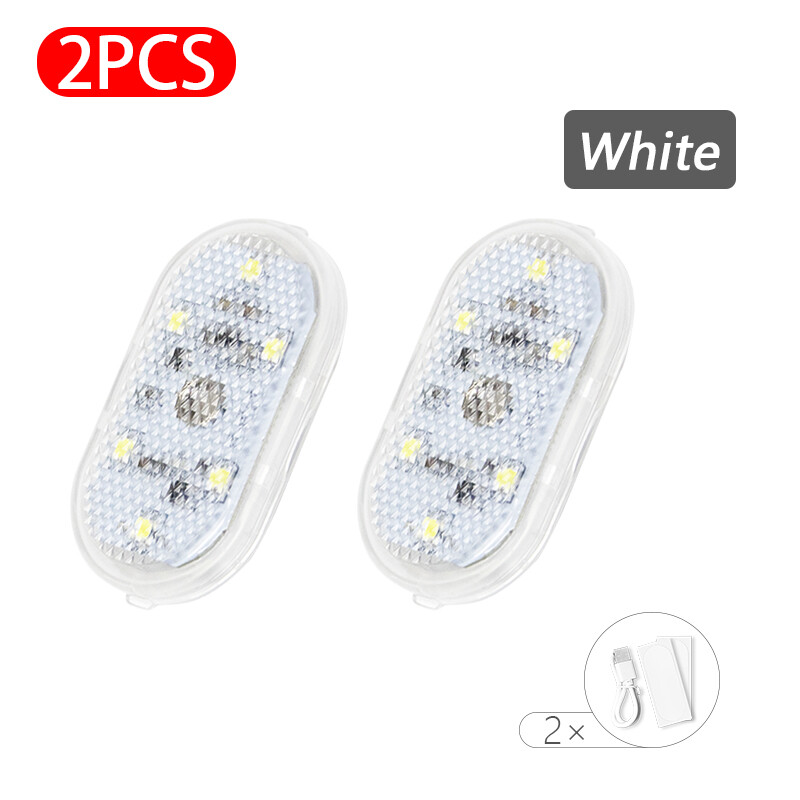 Car Openning Door Light Universal LED Touch Safe Anti-collision Signal Lamp Wireless USB Charging 1/2PCS
