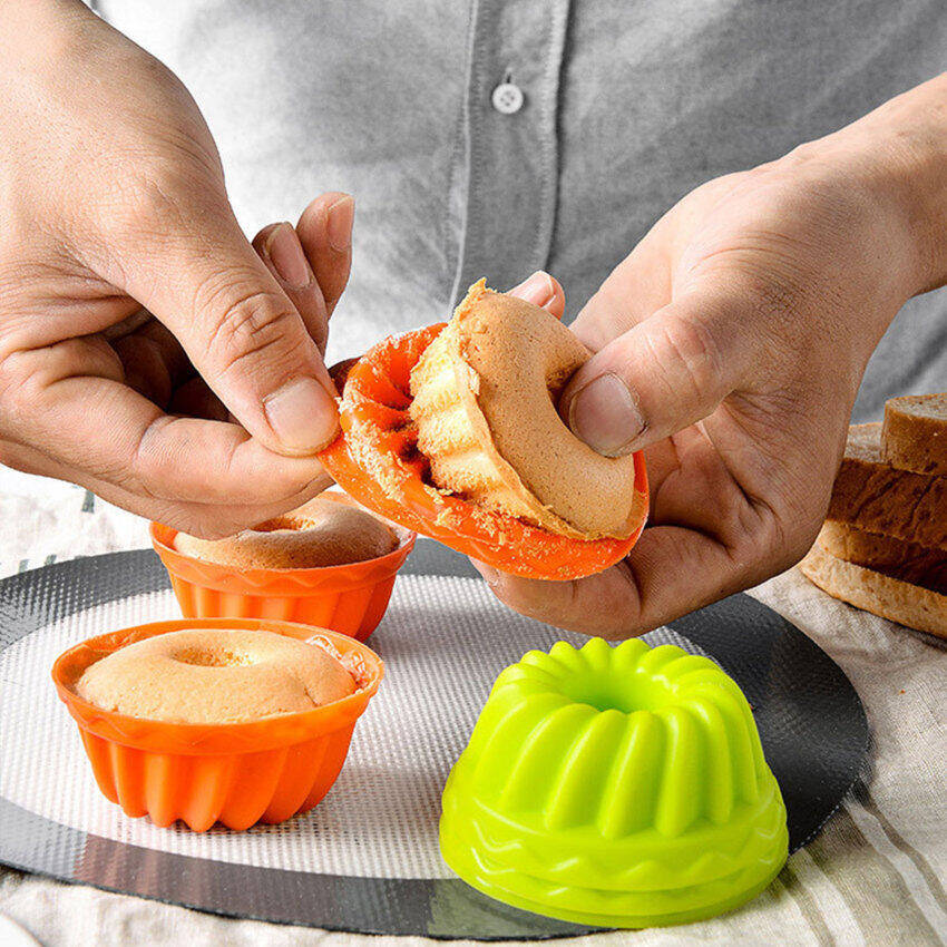 6/12pcs Silicone cupcake chén nướng 6 gói, tái sử dụng & không dính giấy lót bánh cupcake muffin chủ sở hữu thiết lập cho Đảng Halloween Giáng sinh, dễ lau chùi Pastry Khuôn Muffin