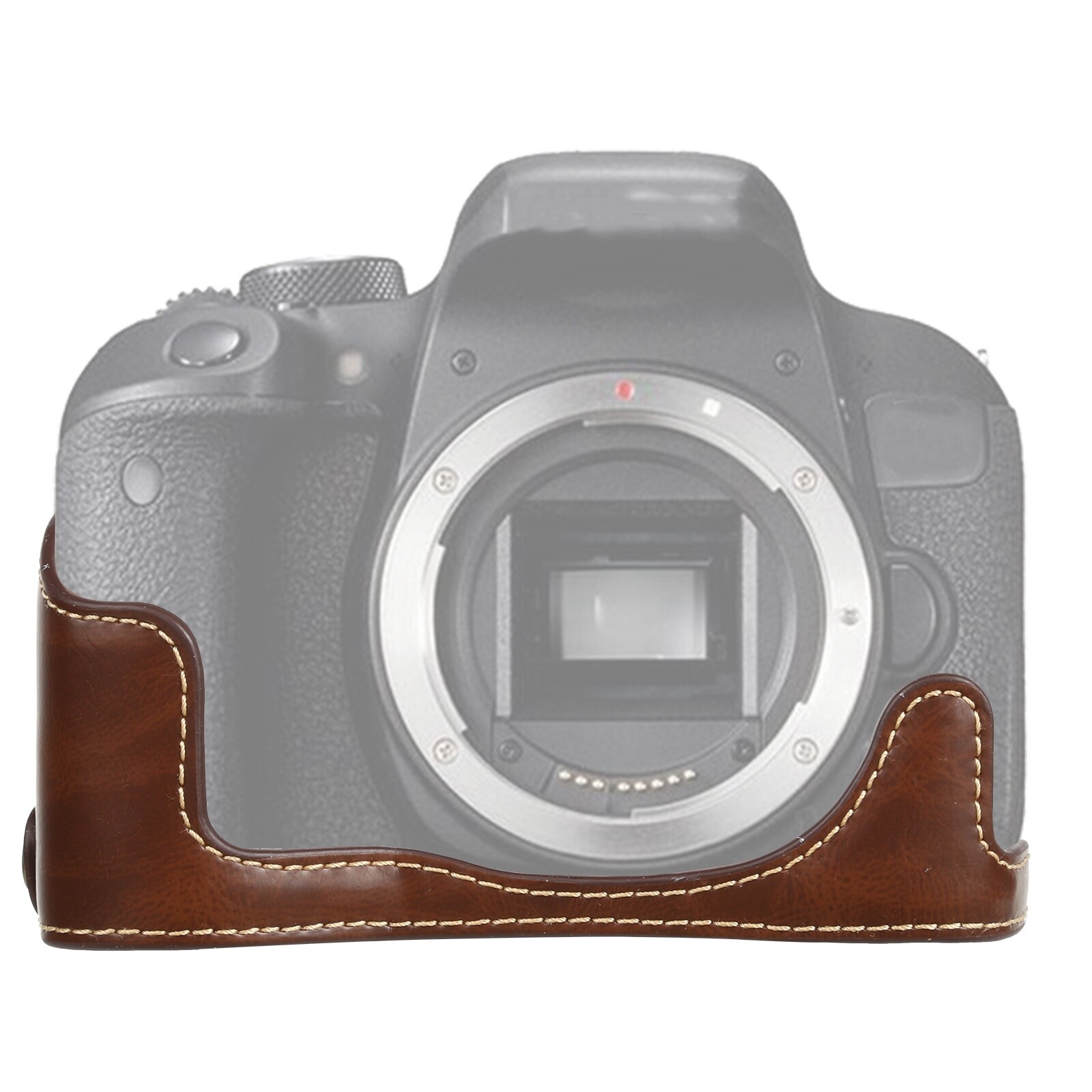 Puluz camera pu leather lace 1/4 inch, half ốp đế for canon eos 77d / 800d