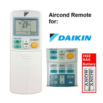 DAIKIN HOME LEAVE Aircond Remote Control Air Conditioner Remote [FREE Battery]
