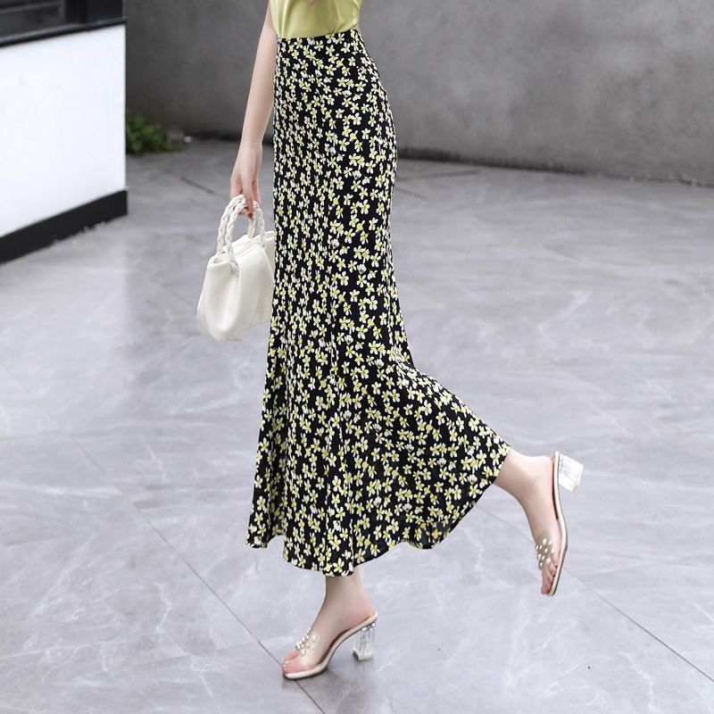 Thin Half Skirt Women Summer High Waist Long Half Skirt Drop Feeling One-step Skirt Skirt Skirt Wrap Hip Skirt Skirt Fishtail Skirt Long Skirt