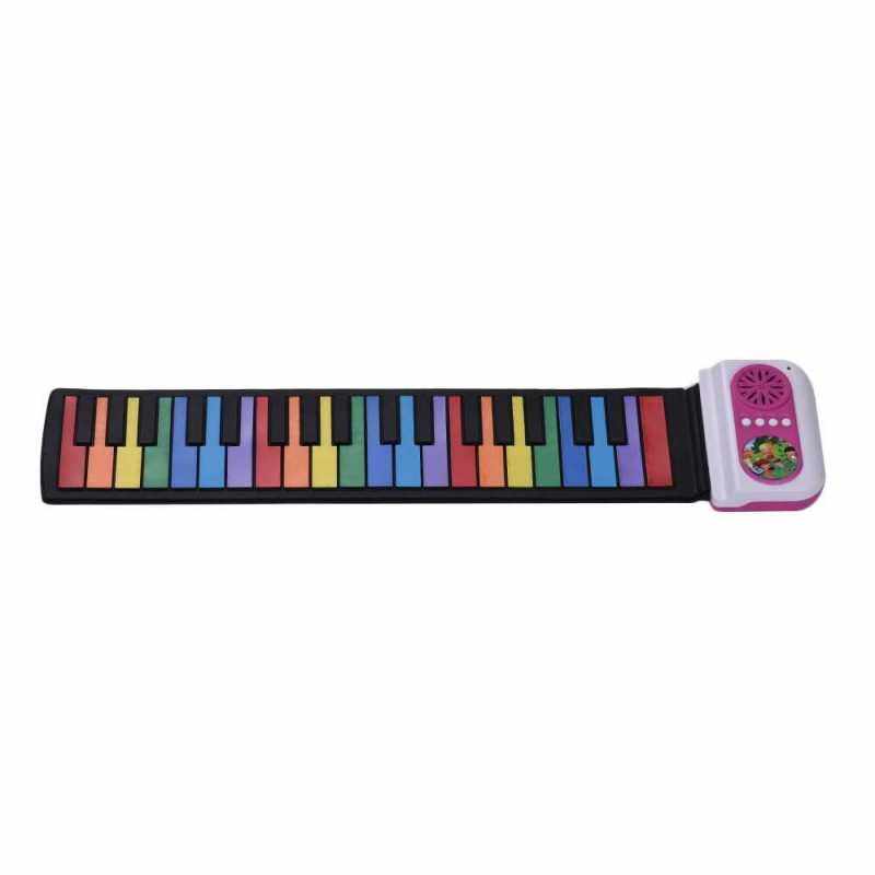 37-Key Portable Roll-Up Piano Silicon Electronic Keyboard Colorful Keys Built-in Speaker Musical Toy for Children Kids (Pink) Malaysia