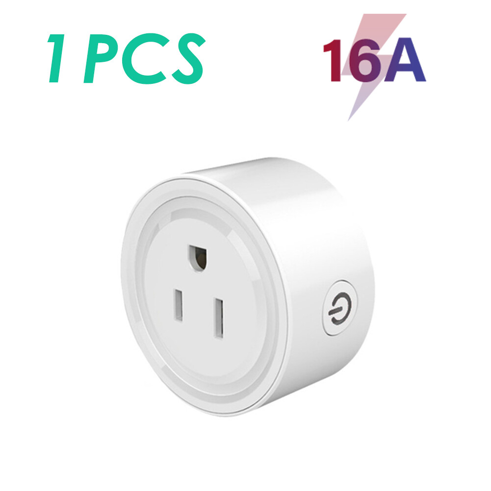 E life smart store tuya smart plug us power monitor 10/16/20a wifi socket ac100-240v tuya smart socket plug us wireless control outlet with energy timer smart life app control works for alexa google home