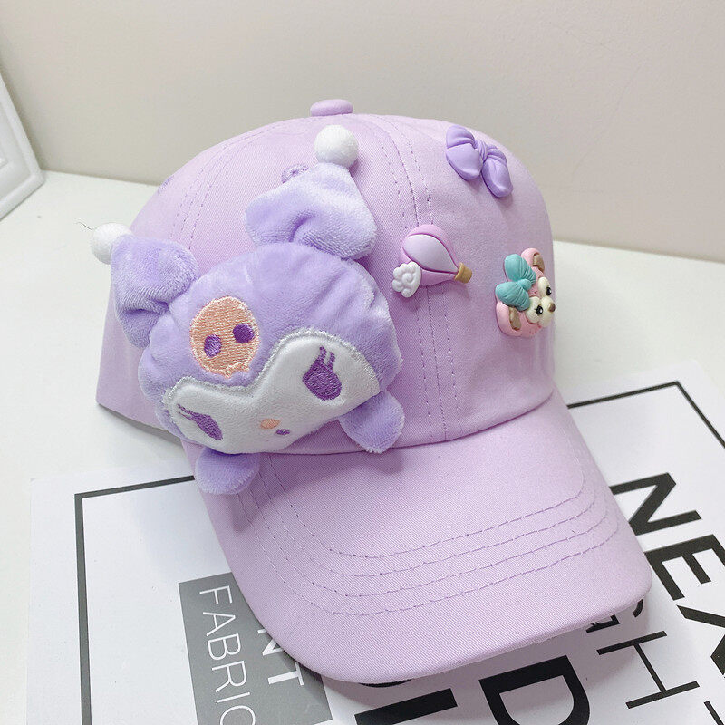 Cartoon children's peaked cap Korean Version Cute Cartoon Strawberry Bear Wide Eaves Shade casual baseball cap