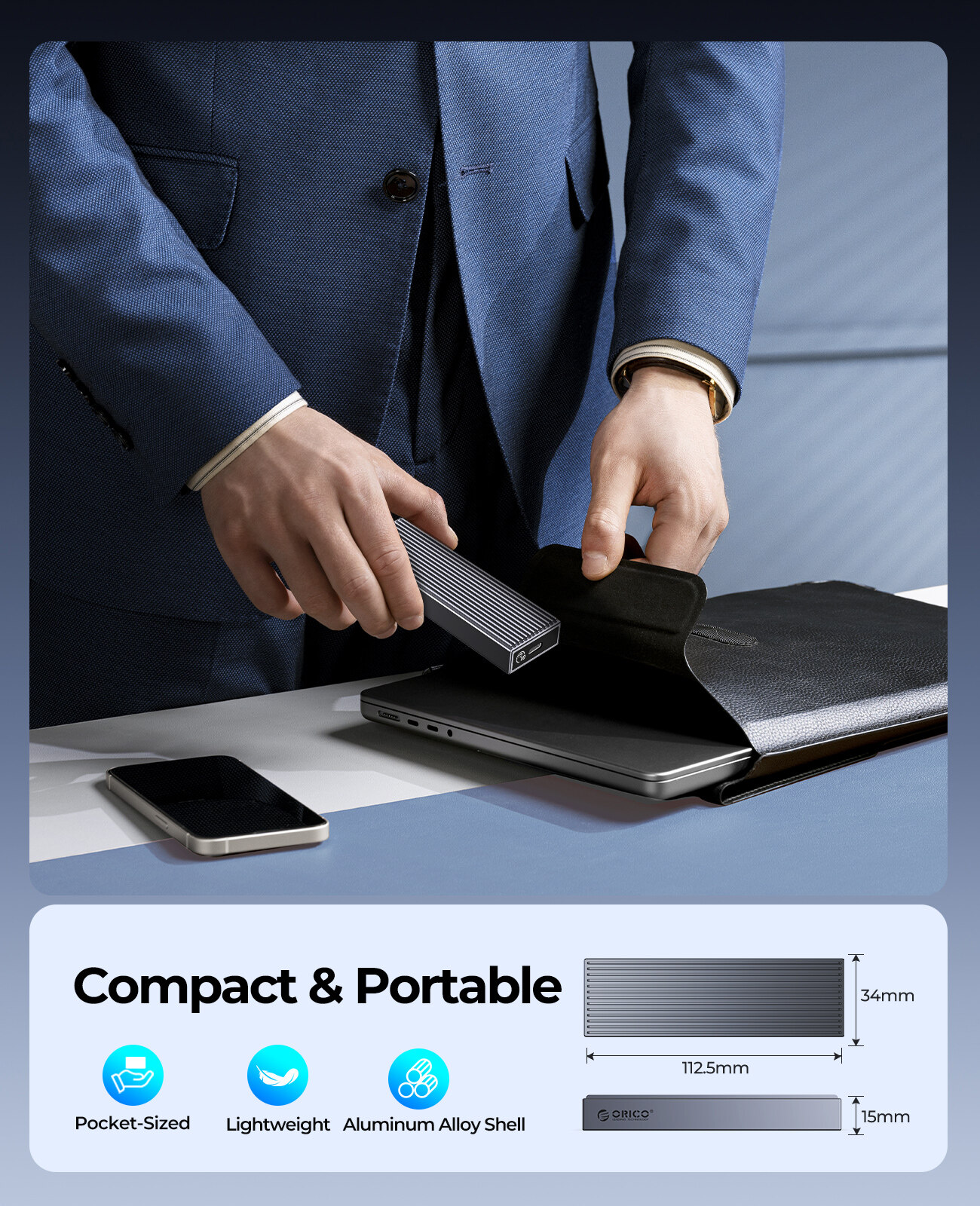 ORICO M2 NVMe SSD Case Metal 10Gbps USB3.1 GEN2 Type C M.2 SSD Enclosure M Key Solid State Drive Case Support UASP