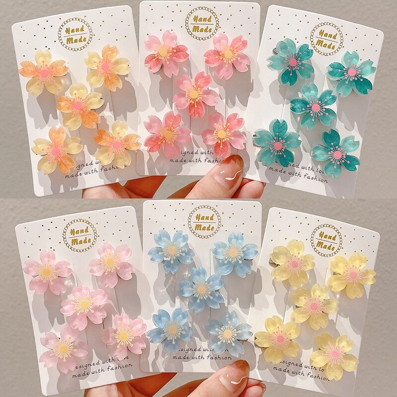 Korean Style Bangs Hairpin Small Flower Pattern