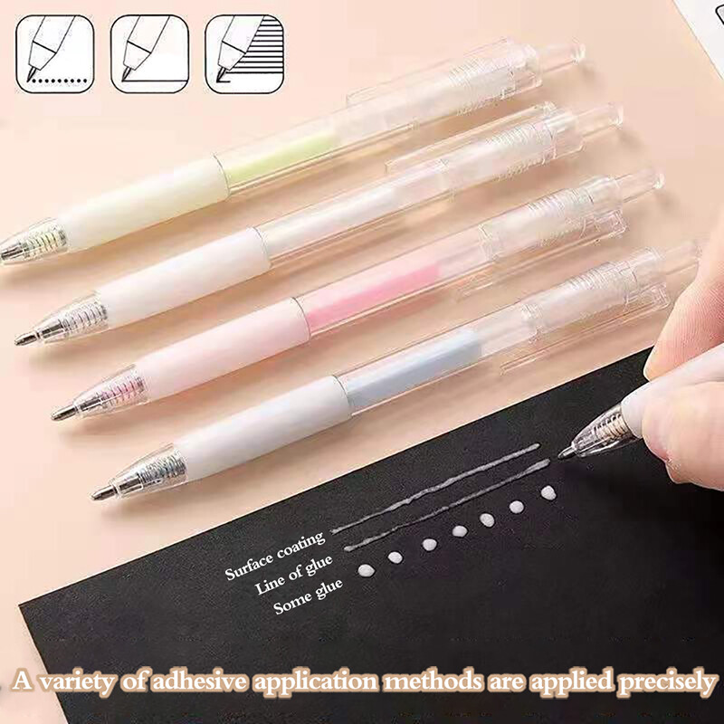 Behoo Solid Glue Stick Pen Press Pen Scrapbook Quick Dry Glue Pen High Viscosity Solid Glue Sticks Handmade Stationery Supplies Pens
