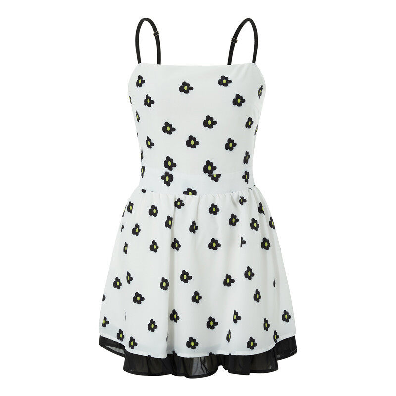 Women A-line Dress Sleeveless Backless Mini Dress Fashion Party Cami Dress