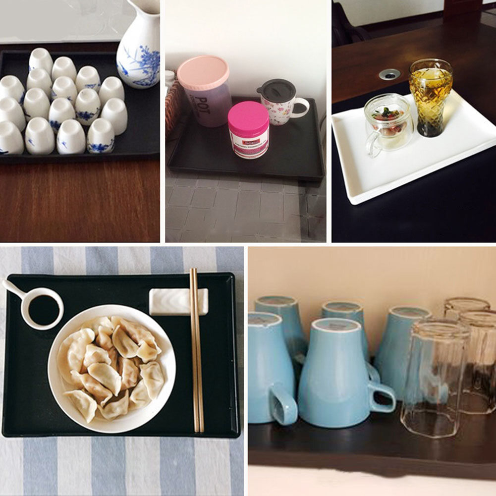 Nhựa Hình Chữ Nhật Melamine Tea Coffee Snack Thực Phẩm Phục Vụ Khay Nhà Hàng Khay
