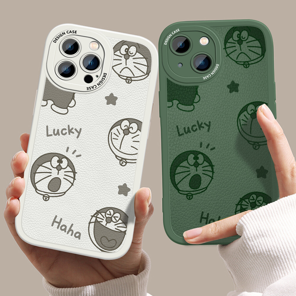 Jizetin Leather Casing For Xiaomi Redmi Note 11 Note 11 5G Note 11 Pro+ 5G Note 11S Note 11T Pro Note 11T Pro+ Handphone Casing Slim Skin Feeling Cartoon Doraemn Cat Leather Back Casing Soft Silicone PU Leather Cover Phone Case