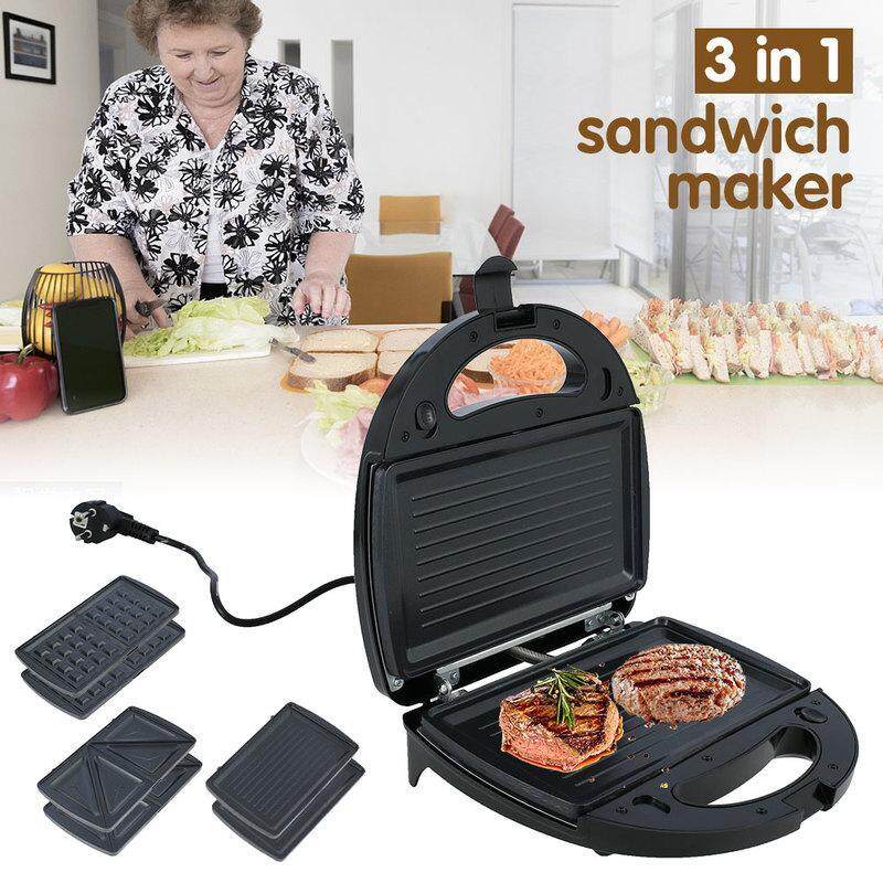 Giá bán Máy Nướng Bánh Mì Máy Nướng Bánh Mì Sandwich 3 Trong 1 Dụng Cụ Làm Bánh Quế Không Dính Panini Press Healthy Grill Máy Nướng Bánh Bữa Sáng, Không Dính Máy Nướng Bánh Bữa Sáng, Dễ Dàng Làm Sạch