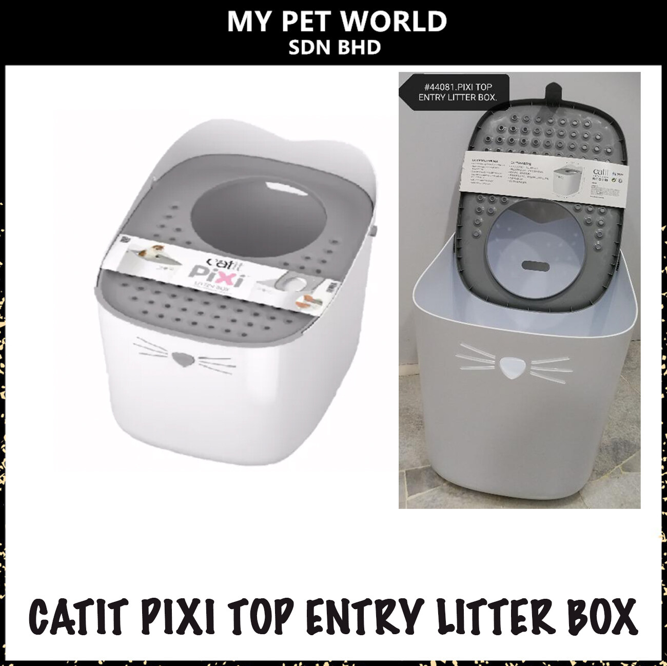 Catit Pixi Top Entry Cat Litter Box Toilet Grey | Lazada