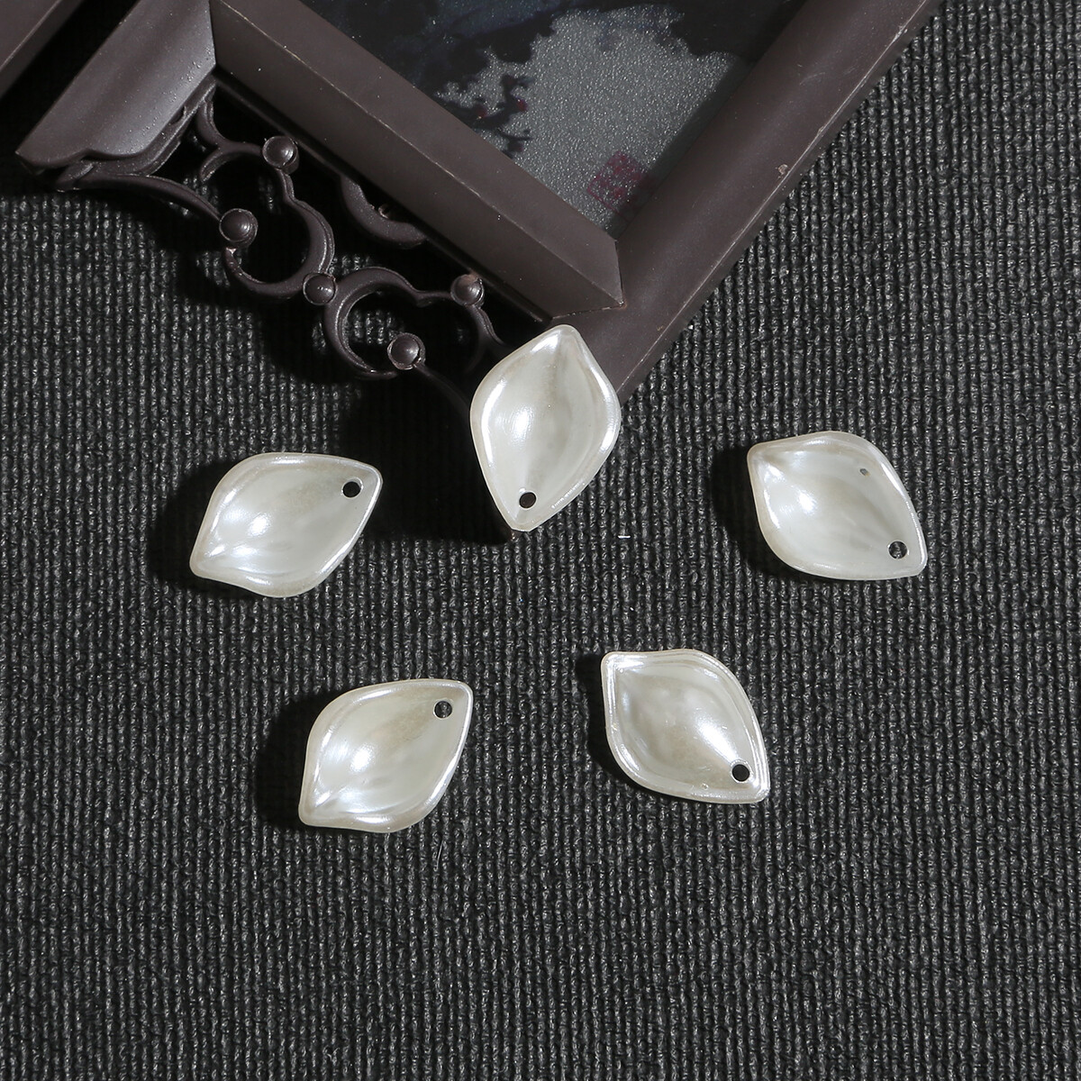 10pcs/lot Acrylic Spacer Beads Pearl White Flower End Bead Caps For Jewelry Making Findings Accessories DIY Needlework Materials