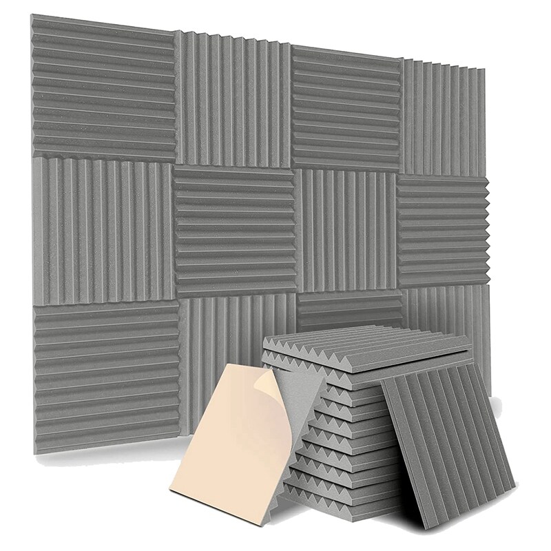 12 Pack SelfAdhesive Acoustic Panels, Sound Proof Foam Panels, High Density Soundproofing Wall