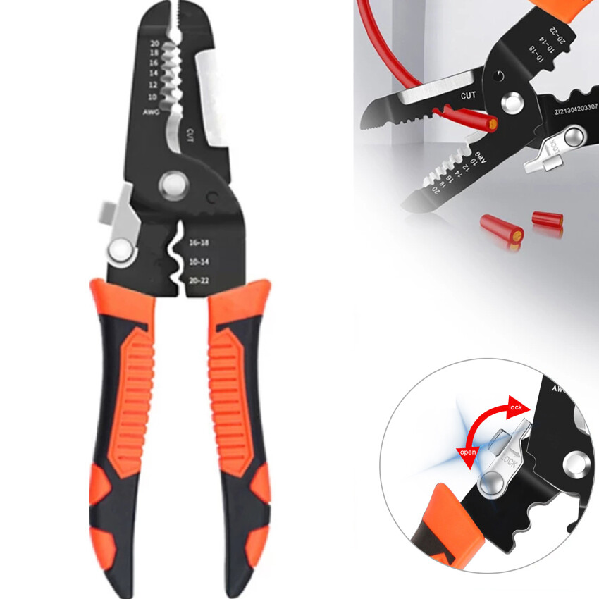 10 In 1 Stripping Crimping Pliers Wire Stripper Multi Functional Ring Crimpper Electrician Peeling Network Cable Stripper Tools