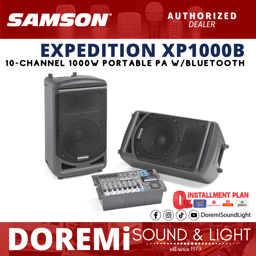 SAMSON Expedition XP1000B 10Channel 1000W Portable PA with Bluetooth