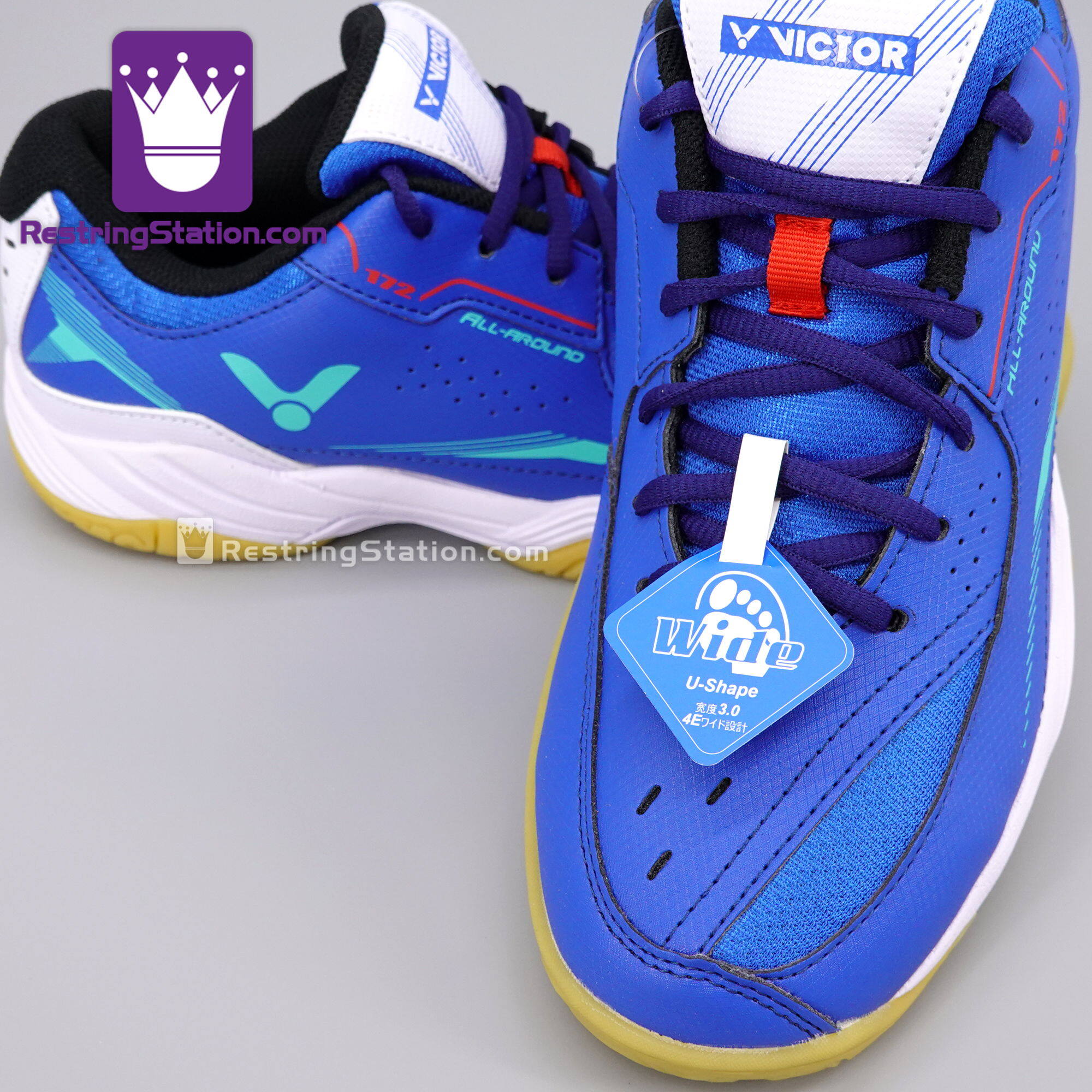 [Ready Stock, 100 Genuine] Victor SHA172 F (Blue) Wide Cutting (4E) Badminton Shoes A172 Lazada