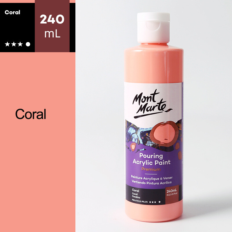 Mont Marte 120/240ML Fluid Pouring Acrylic Paint liquid Marbling Paint Artist DIY Painting Pigment Art Supplies