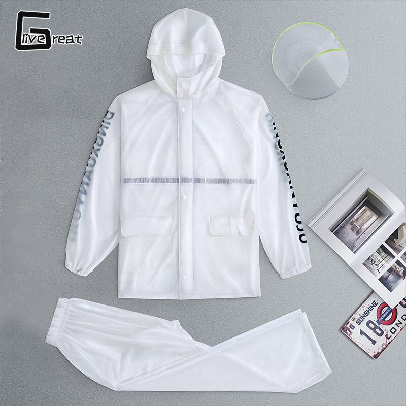 LIVE GREAT Raincoat Rainstorm Proof Breathable Not Easily Damaged Stylish Split Raincoat