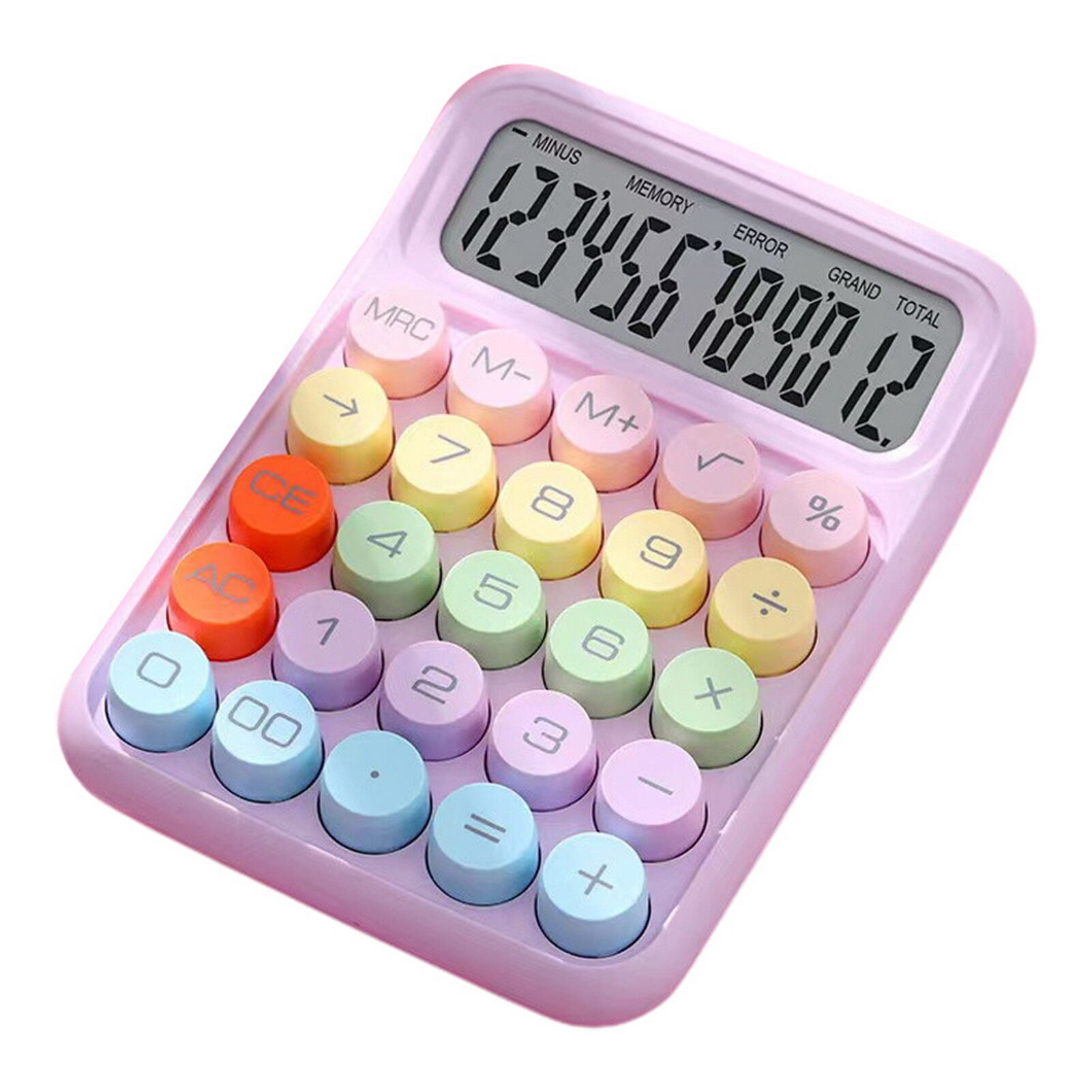 Romaine Small and Portable Calculator Digital Calculator Portable Round Button Calculator Easy-to-use Typewriter-inspired Large Screen Calculator for Office School Home Ideal