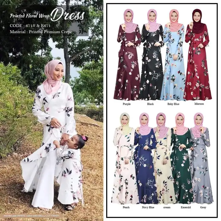 baju kurung floral