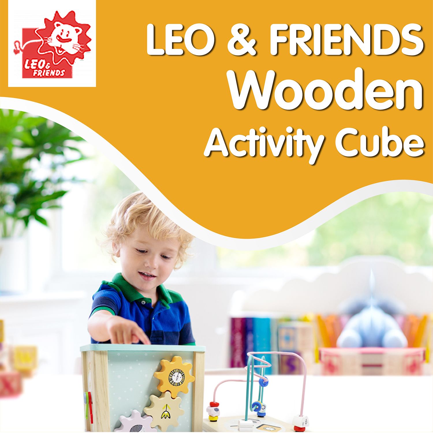 LEO & FRIENDS Wooden Activity Toy For 1, 2 YearOldGirls, Educational