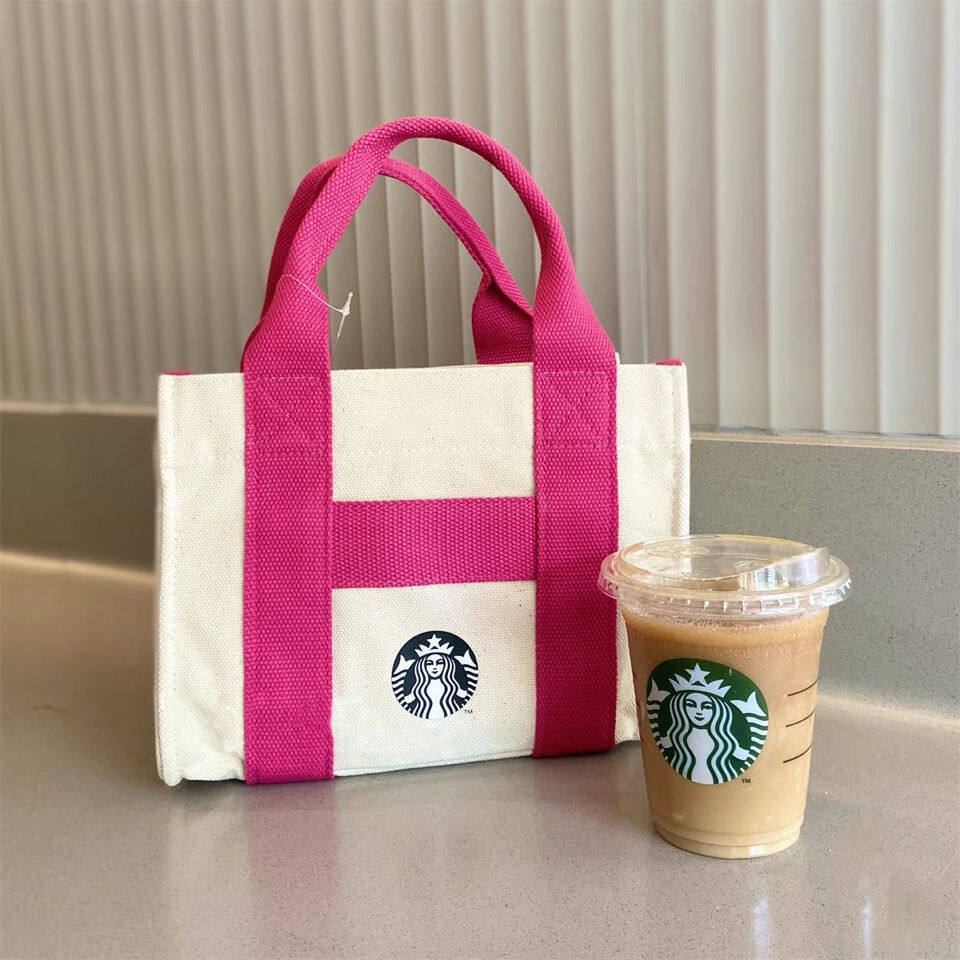 Starbuck 2021 Summer Sweetheart Powder Goddess Canvas Bag Handle Bag Daily Commute Bag Tote Bag