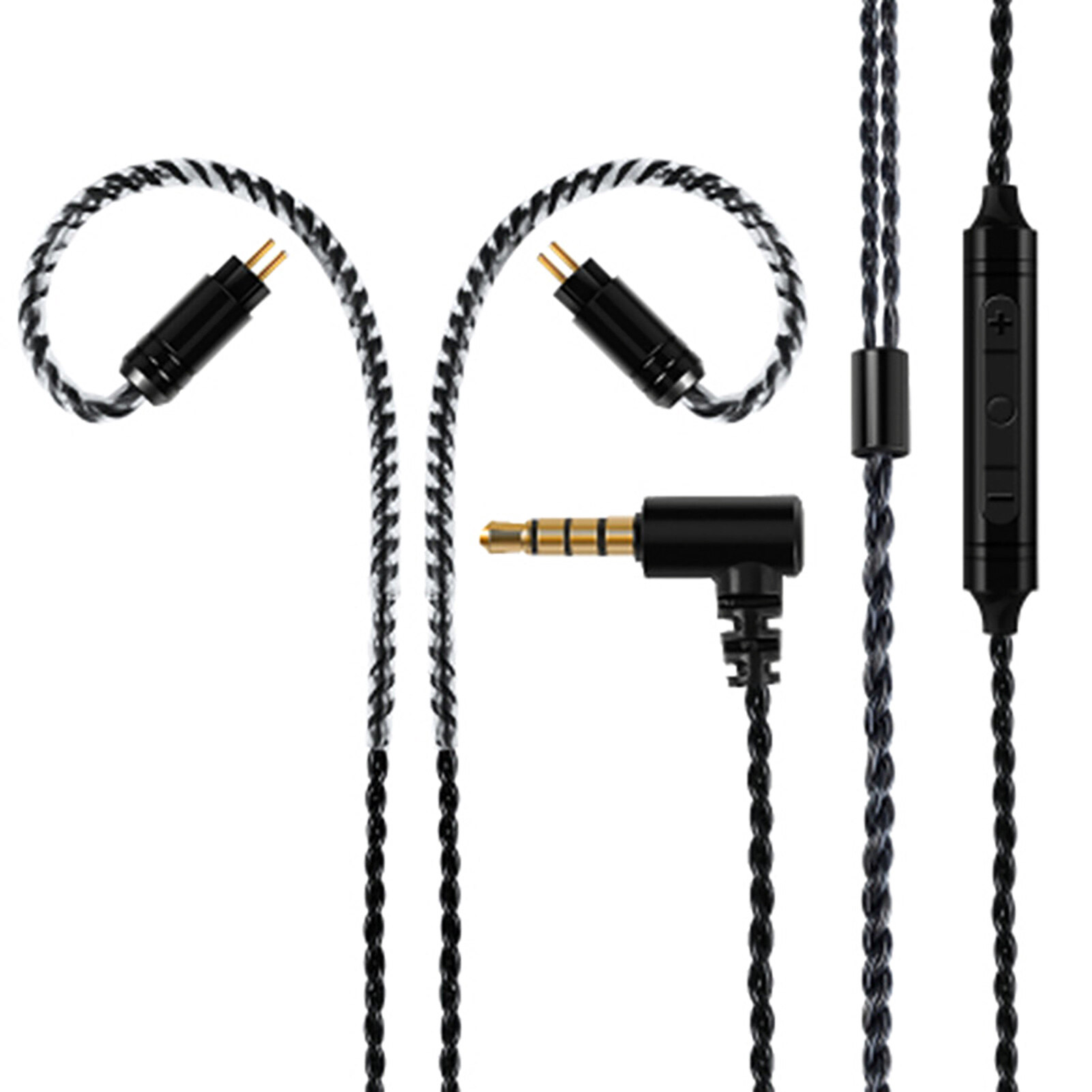 Baicai Cáp Tai Nghe Nhà Bếp Cáp Âm Thanh Tai Nghe 3.5Mm Độ Bền Cao Chuyên Nghiệp Thay Thế Bằng Mic Cho Shure SE215/Cho Sennheiser IE80S/Cho Audio-Technica A2DC/LS70/IM50/IM04 Tai Nghe Âm Thanh Rắn