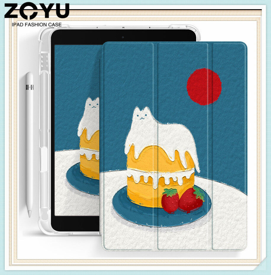 ZOYU iPad Cartoon Case for iPad 10.2 7 th Gen 8 th Gen iPad 10.5 Air 3 Pro 10.5 iPad Pro 11 2020 iPad 10.9 Air 4 2020 iPad 5 th Gen 6 th Gen 2017 2018 iPad  7.9 mini 5 case Transparent back cover With pen slot Cartoon design cute case