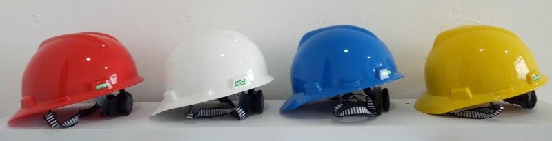 MSA Safety Helmet - V-Gard White/Yellow/Red/Blue/Green