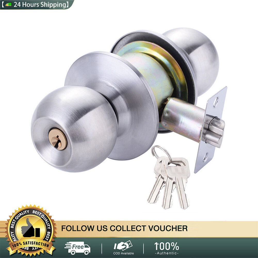 【🚛24 Hours Shipping】Entrance Lever Door Handle Office Front Door Gate Entry Zinc Alloy Bedroom Living Room Lock 30-50mm