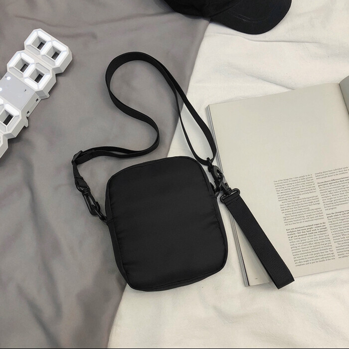 PLR STORE Casual Waterproof Black Nylon Mini Messenger Bag - For Men