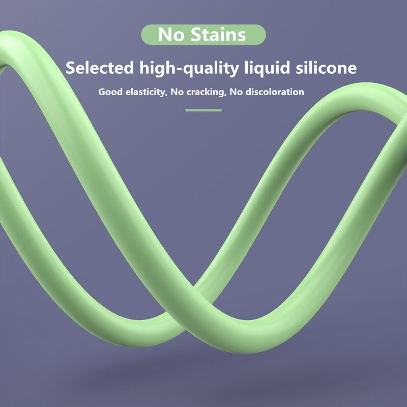 CrashStar 3A 1M Liquid Silicone Charging Cable Fast Charger For Type-C / Android Micro USB / iPhone IOS Cord Cute Candy Colors Hot Sale
