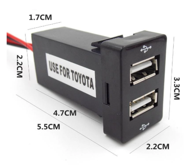 Bộ Sạc Xe Hơi USB Kép Bộ Chuyển Đổi Nguồn Cầu Chì Bộ Sạc Điện Thoại Di Động Bảng Điều Khiển 2 Cổng Cho TOYOTA VIGO