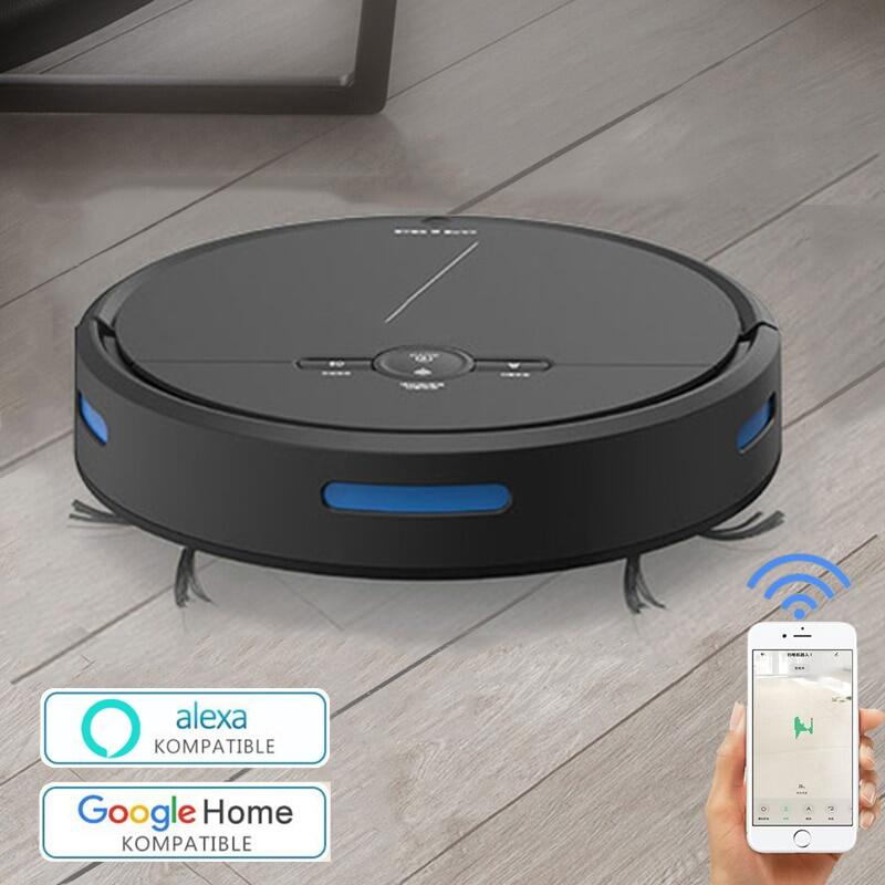 หุ่นยนต์ดูดฝุ่นทำความสะอาด Wifi & APP & ALEXA รีโมทคอนโทรล250Ml ถังน้ำ3600Pa ดูด4400MAH Gyro เส้นทาง Planning Auto-ชาร์จ หุ่นยนต์ดูดฝุ่นทำความสะอาด Wifi & APP & ALEXA รีโมทคอนโทรล250Ml ถังน้ำ3600Pa ดูด4400MAH Gyro เส้นทาง Planning Auto-ชาร์จ