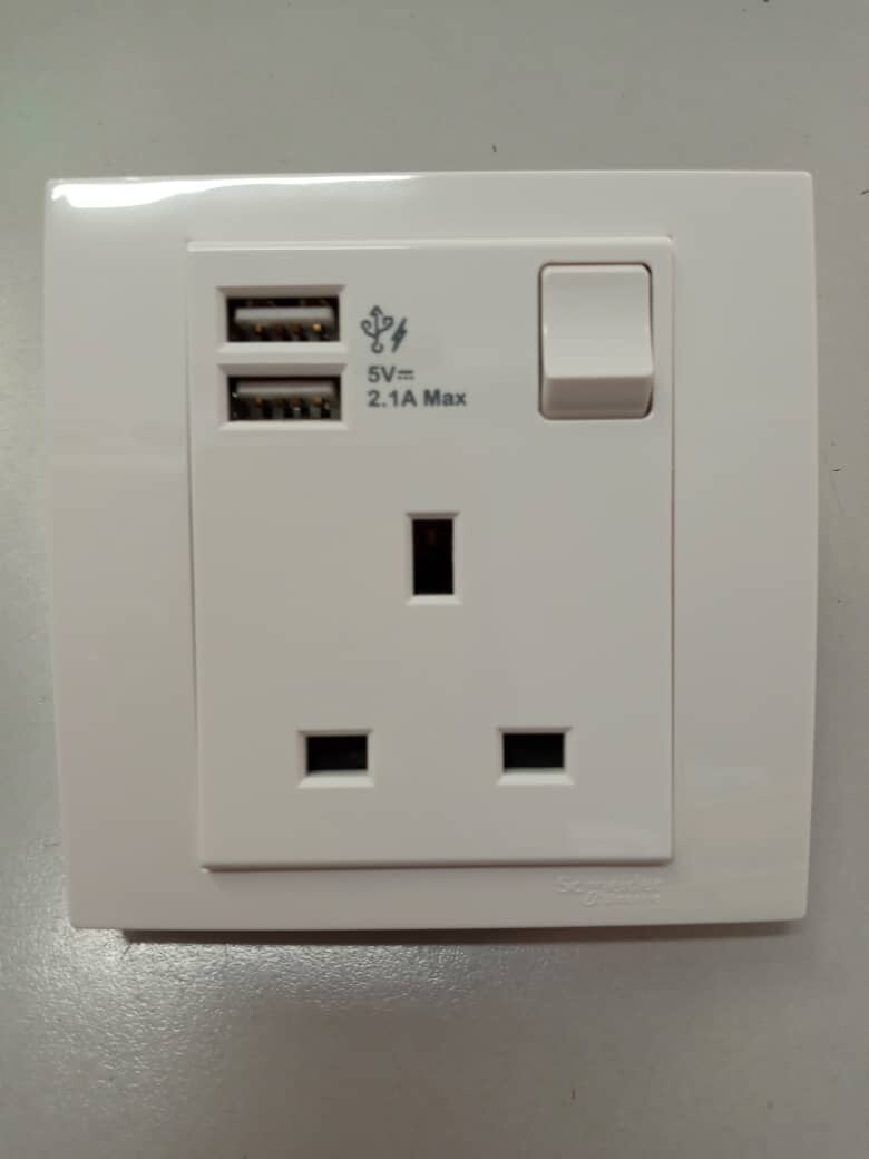 Vivace 13A Switch Socket c/w 2.1A USB Lazada