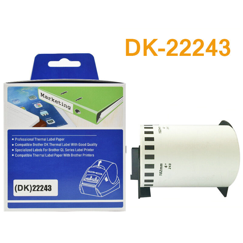 102mm x 30.48m 3 x DK22243 Etiquetas continuas Compatible con Brother QL-1050 QL-1060N QL-1100 QL-1110NWB Cinta para Impresora de Etiquetas 
