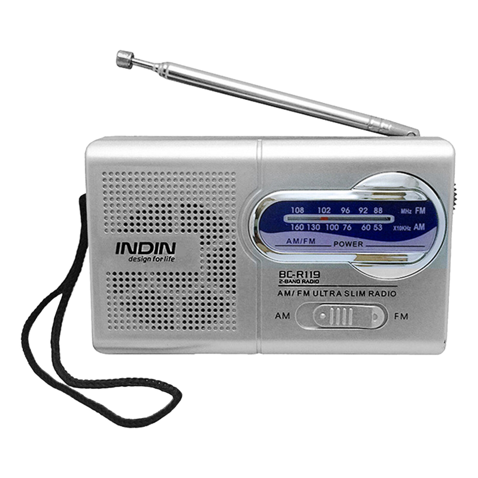 BC-R119 Radio Speaker Good Sound Effect Multifunctional Silver Gray Stable Transmission FM AM Radio Receiver for Elder Radio Receiver Stable