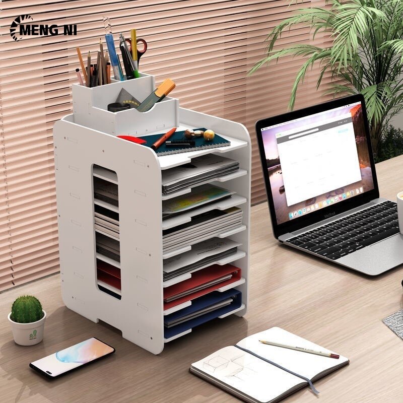 File shelf multi-layer rack desktop file storage rack a4 data rack folder storage file rack multi-layer