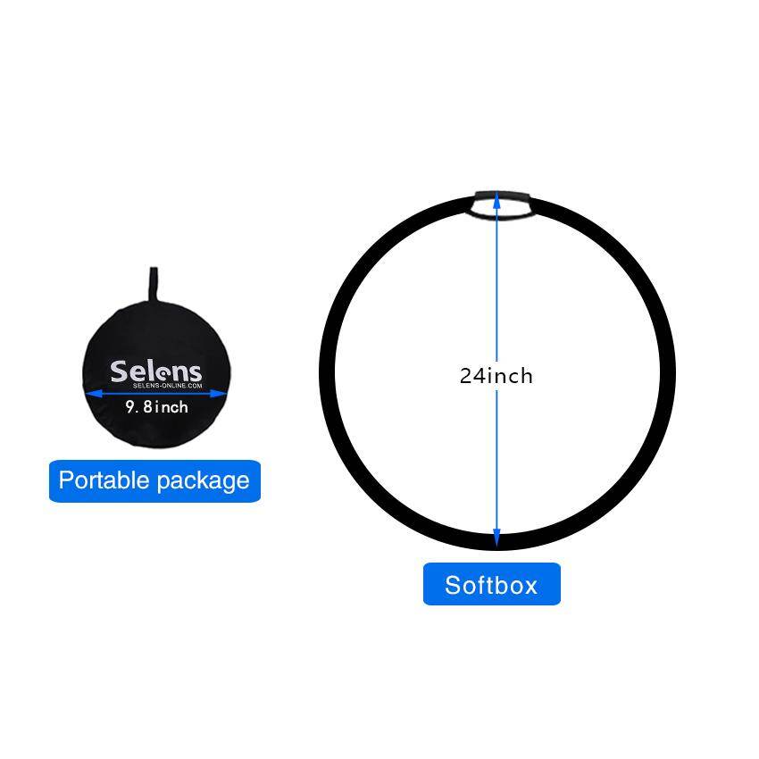 Selens Gương Phản Xạ Cầm Tay Chụp Ảnh 5in1 11 Kích Cỡ Đĩa Phản Xạ Hình Vuông Tam Giác Có Thể Thu Gọn Với Tay Cầm Chống Trượt Di Động Để Chụp Ảnh Studio Chiếu Sáng & Chiếu Sáng Ngoài Trời