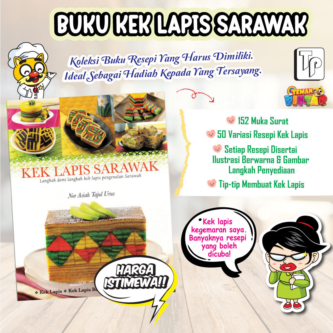 Buku Resepi Kek Lapis Sarawak / Harga Istimewa Cikgu Pintar / Hadiah