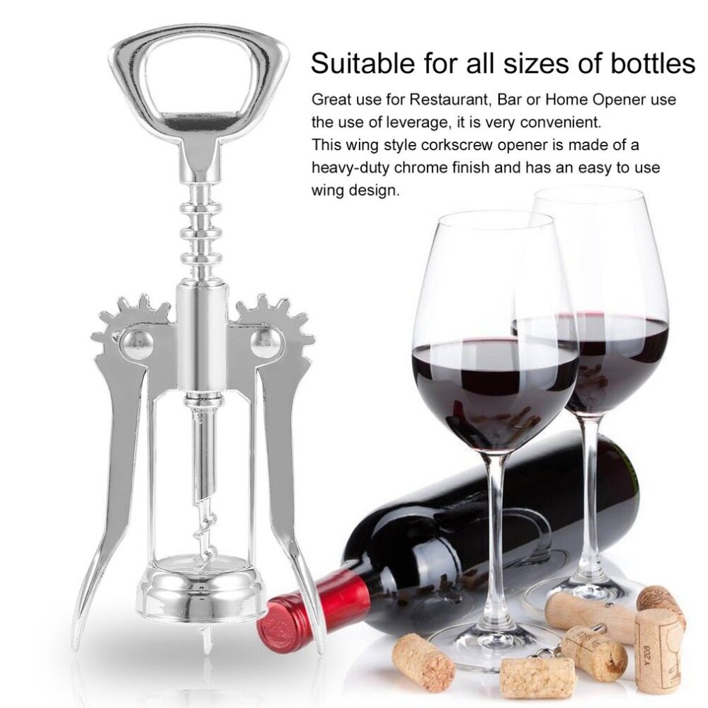Stainless Steel Wing Style Red Wine Corkscrew Bottle Pull Opener Wine Cork Tool
