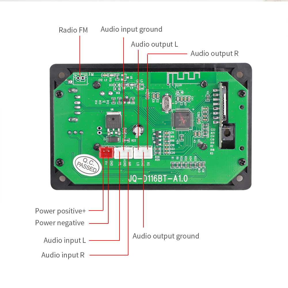 Bảng Giải Mã Bluetooth 5.0 Không Dây Màn Hình LED DC 5V 12V Mô-đun Trang Trí MP3 Máy Phát MP3 WMA Có Chức Năng Ghi Âm
