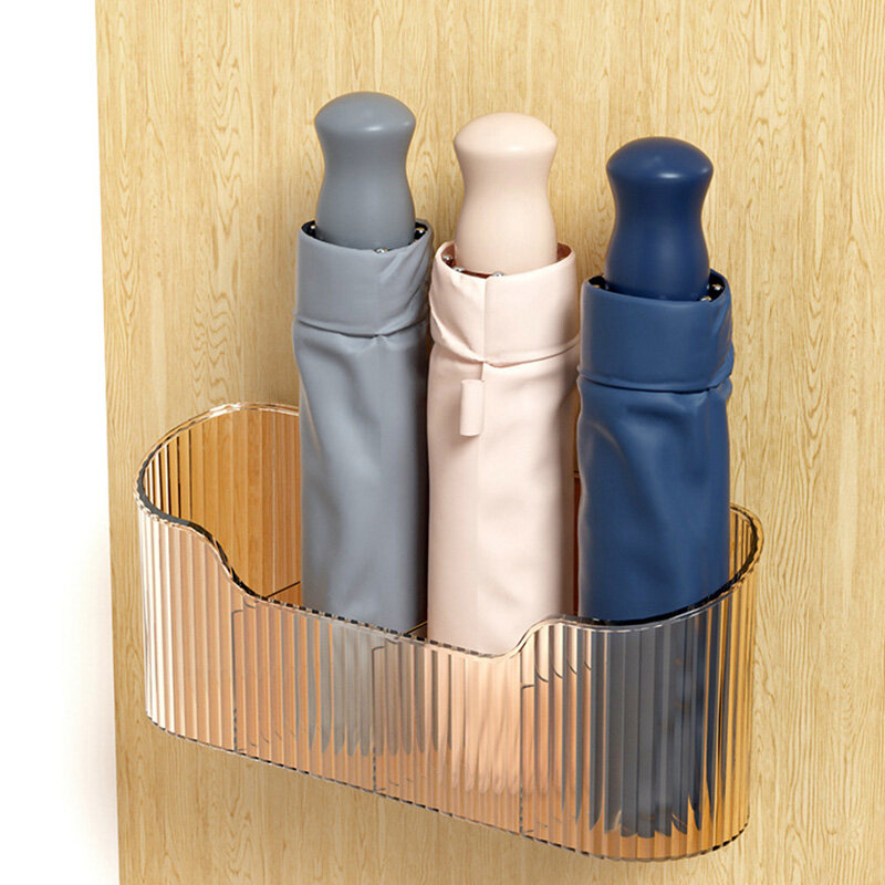 plastic umbrella storage rack wall-mounted non-marking installation transparent non-perforated large umbrella storage storage